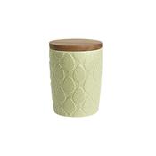 Green House Oval Leaf Store Jar With Rustic Acacia Lid
