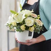 Neutrals arrangement made with the finest flowers image