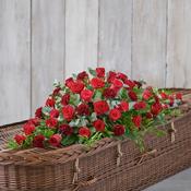 Rose and Carnation Casket Spray - Red image