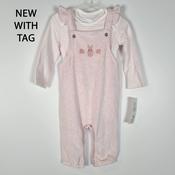 3-6M
Flower Bunny Dungaree Set