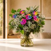 Half Dozen Rainbow Roses