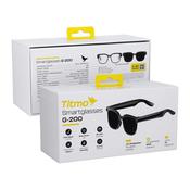 Smart AI glasses with music and recording, clear glass, TITMO G-200, black