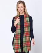 Foxford Rust Tartan Extra-Fine Merino Scarf image