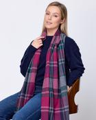 Foxford Petunia Tartan Fine Wool Cashmere Blend Scarf image
