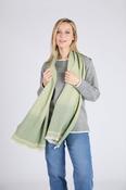 Foxford Blanket Edge Green Extra-Fine Merino Scarf