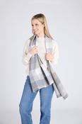 Foxford Mink Block Check Extra-Fine Merino Scarf
