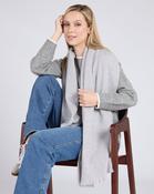 Foxford Pearl Grey Fine Wool Cashmere Blend Scarf image