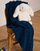 Foxford Cellular Cotton Baby Blanket- Indigo image