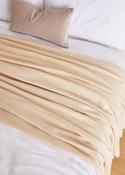 Foxford Extra-Large Lambswool Throw Blanket- Camel image