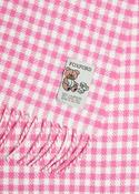 Foxford Pink Gingham Lambswool Baby Blanket image