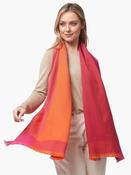 Foxford Orange &amp; Pink Extra-Fine Merino Scarf image