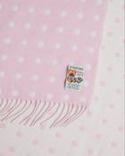 Foxford Pink Spot Lambswool Baby Blanket image