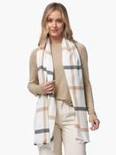 Foxford White Neutral Stripe Extra-Fine Merino Scarf image