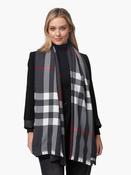 Foxford Black &amp; Red Classic Extra-Fine Merino Scarf image