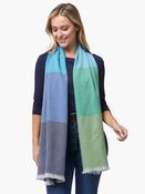 Foxford Green and Blue Extra-Fine Merino Scarf image