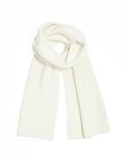 Foxford White Ribbed Cashmere Scarf image