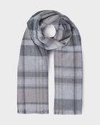 Foxford Grey and Mink Tartan Fine Wool Cashmere Blend Scarf image