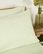 Foxford Green Ticking Pillowcase Set image