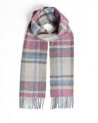 Foxford Damask Grey Tartan Lambswool Scarf image