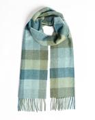 Foxford Green &amp; Blue Check Lambswool Scarf image