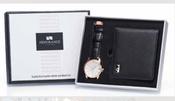 Newgrange living mens watch and wallet set black