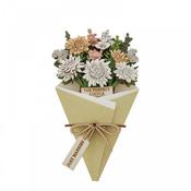 Just Married 3D Flower Figurine Card
