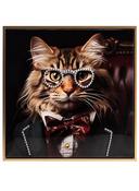 Stonewall Gallery Framed &amp;amp; Textured Picture - Cat Portrait 52.5x52.5x2.8cm