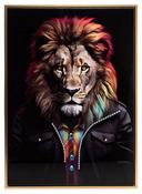 Stonewall Gallery Framed &amp;amp; Textured Picture - Lion Portrait 52.5x72.5x2.8cm