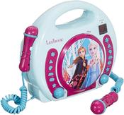 Frozen Anna and Elsa CD player for kids with two toy microphones