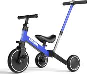 4 IN 1 Kid Trike With Parent Push Handle for 1-3 Year Old Boys and Girls Toddlers