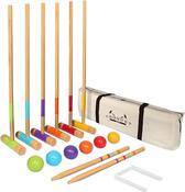 Modern Wood Design Six-Player Croquet Set for Adults and Children with Deluxe (35") and Standard (28") Options image