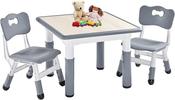 Height-adjustable toddler table and chair set for ages 3 to 8, kids table and 2 chairs