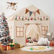 Children's Bed Tent, Kids playhouse Indoor with Mat and Lights,  Play Tent for Indoors, Princess Tent, Children's Playhouse, Cuddly Corner Children's Room Decor