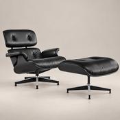 Buy Charles Eames Lounge Chair &amp; Ottoman - Ebony Ash Wood | Black Leather image