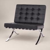 Buy Mies Premium Barcelona Chair Replica - Dark Grey Leather image