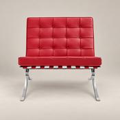 Buy Mies Barcelona Chair with Footrest - Statement Red Leather image