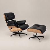 Buy Best Eames Lounge Chair &amp; Ottoman - Ash Wood | Black image