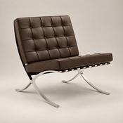Buy Mies Premium Barcelona Chair Replica - Dark Brown Leather image