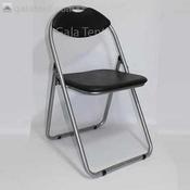 Padded Folding Retro Chair (Black) image