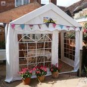 3m Gala Tent Marquee End Wall - Window and Door (PVC) - Single image