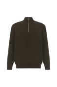 Paul &amp; Shark Tech Wool Half Zip Sweater - Brown image