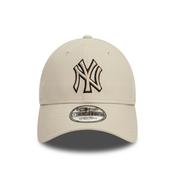 New Era New York Yankees Team Outline Cream 9FORTY Adjustable Cap image