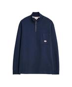 Armor Lux Troyer Quarter Zip Sweatshirt - Navy