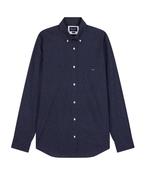 Eden Park Cotton Poplin Shirt With Micro Patterns - Navy image