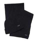 Barbour Carlton Fleck Beanie and Scarf Set - Navy image