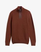 Barbour Danforth Textured Half-Zip Jumper - Soil