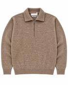 Daniele Fiesoli Lambswool Fleck Quarter-Zip Jumper – Beige image