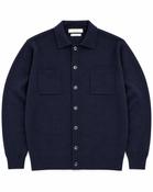 Daniele Fiesoli Pure Wool Knitted Overshirt –Navy image