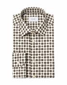 Eton Geometric Signature Twill Shirt - Brown image