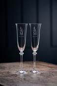 Engraved Liberty Flute Glass Pair